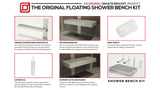 The Original Floating Shower Bench Kit™ with GoBoard® & Original Shower Bench Bracket®