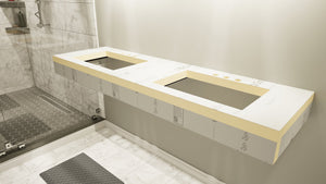 The Original Floating Bathroom Vanity Kit™ with GoBoard® & Original Vanity Bracket®