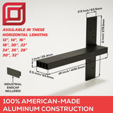 Free Hanging Shelf Bracket in Industrial, Aluminum or American Made Steel