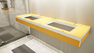 The Original Free Floating Bathroom Vanity Kit™ with Orange XPS Board & Original Vanity Bracket®