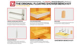 The Original™ Floating Shower Bench Kit­™ with Orange XPS Waterproof Board & Original Shower Bench Bracket®