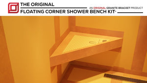 The Original Floating Corner Shower Bench Kit with Orange XPS Foam Board by Original Granite Bracket