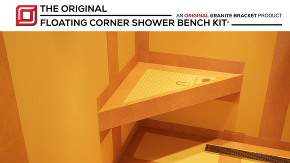 The Original Floating Corner Shower Bench Kit with Orange XPS Foam Board by Original Granite Bracket